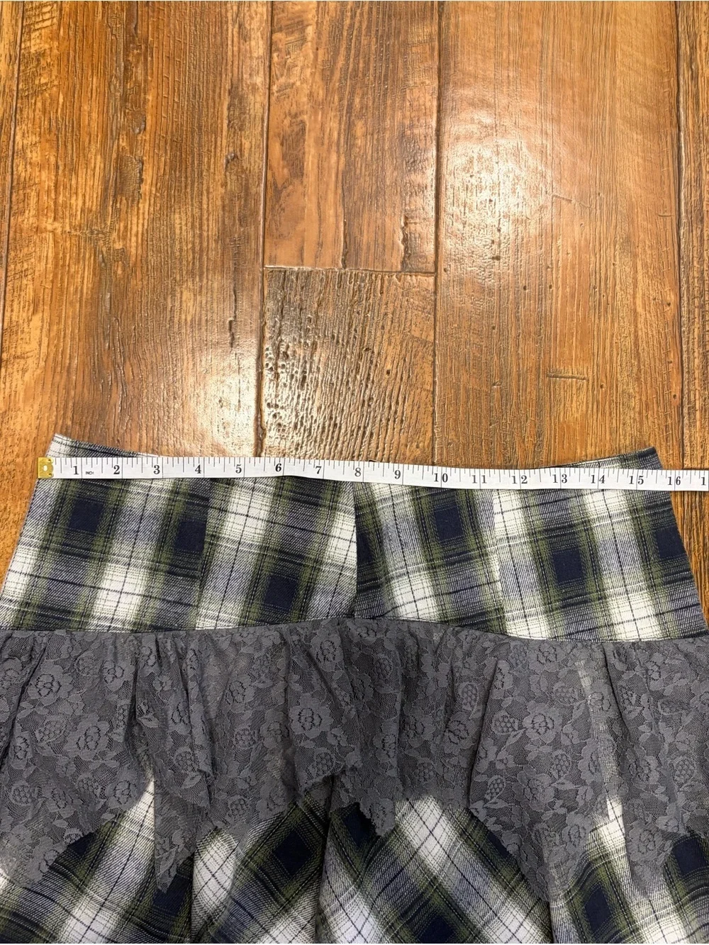 Current Mood Late Night Talking Plaid Mini Skirt
